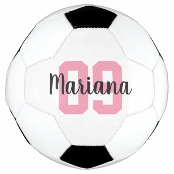 Custom Name Create Your Own Girl Pink Personalized Soccer Ball by red_dress at Zazzle