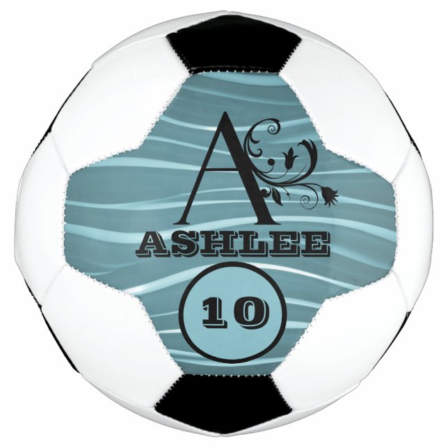 Custom Name Create Your Own STRIPES Personalized Soccer Ball (Front)