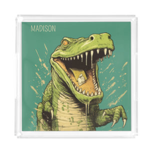 Custom Name Crocodile Acrylic Tray