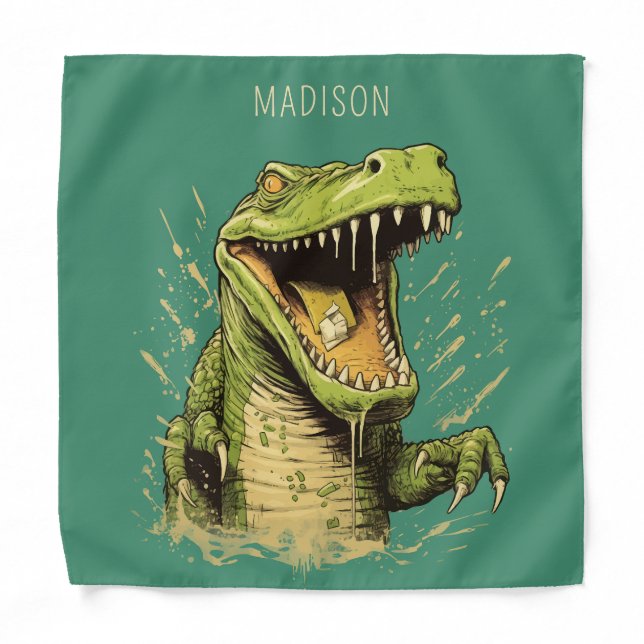 Custom Name Crocodile Bandana (Front)