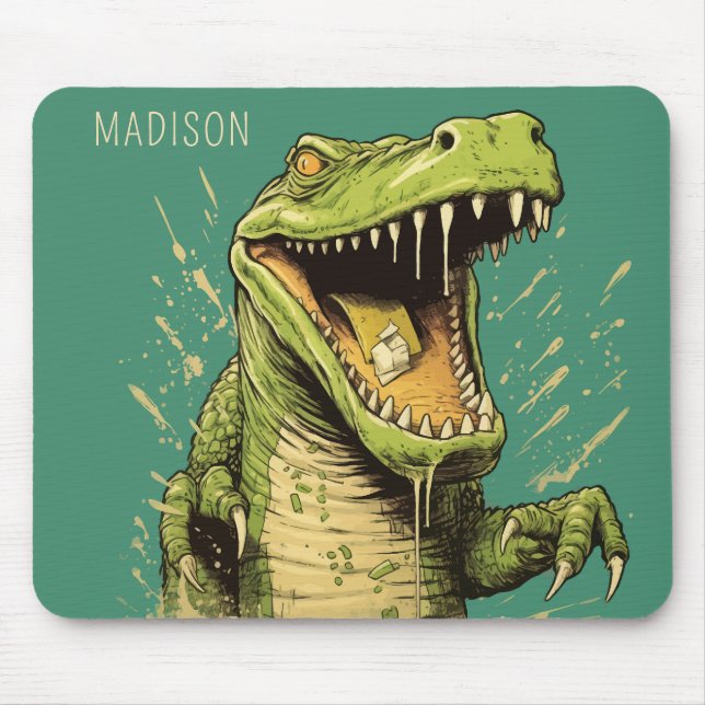 Custom Name Crocodile Mouse Pad (Front)
