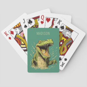 Custom Name Crocodile Poker Cards