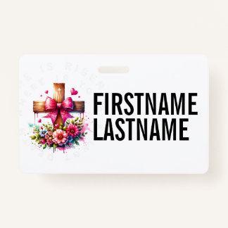 CUSTOM NAME CROSS Christian Badge