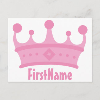 Custom Name Crown Postcard
