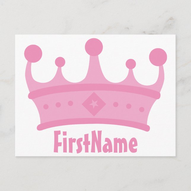 Custom Name Crown Postcard (Front)