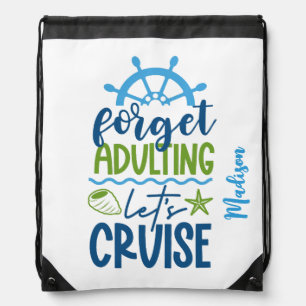 Custom Name Cruise Drawstring Bag