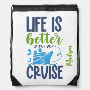 Custom Name Cruise Drawstring Bag