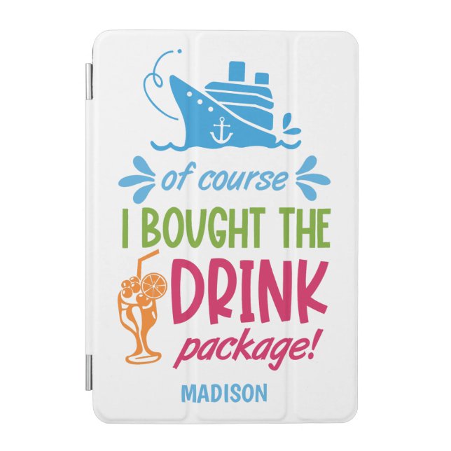 Custom Name Cruise Drinks iPad Mini Cover (Front)