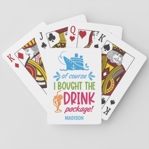 Custom Name Cruise Drinks Playing Cards