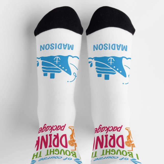 Custom Name Cruise Drinks Socks (Top)