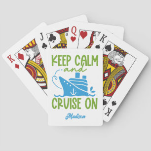 Custom Name Cruise Keep Calm Poker Cards