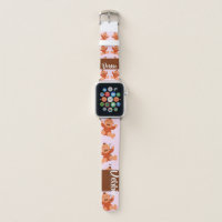 Custom name crying babies on pink apple watch band