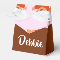 Custom name crying babies on pink favor box