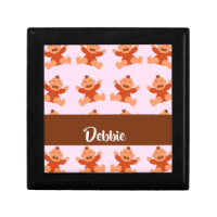 Custom name crying babies on pink gift box