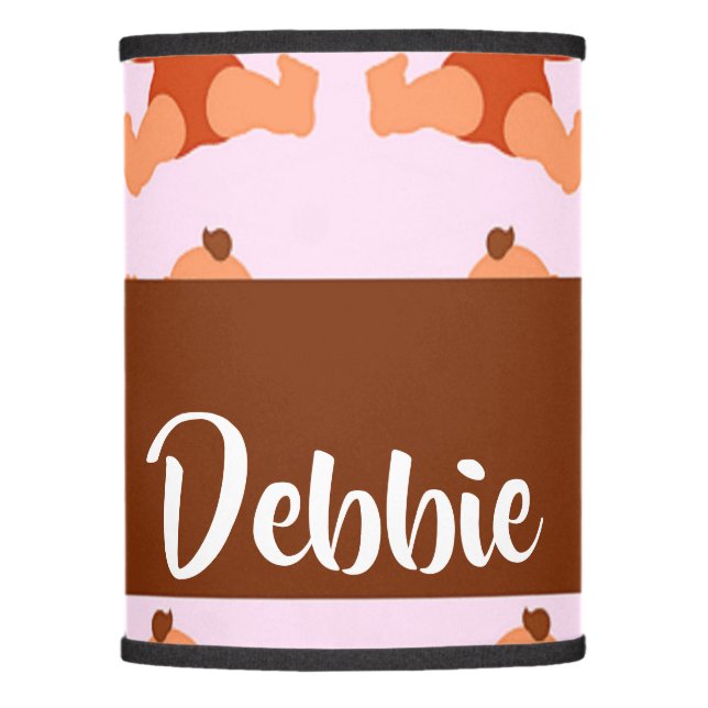 Custom name crying babies on pink lamp shade (Front)
