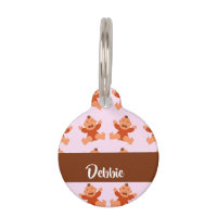 Custom name crying babies on pink pet ID tag