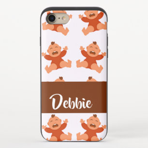Custom name crying babies on pink iPhone 8/7 slider case