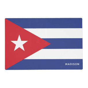 Custom name Cuba Flag Placemat