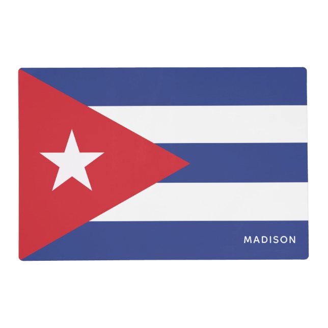 Custom name Cuba Flag Placemat (Front)