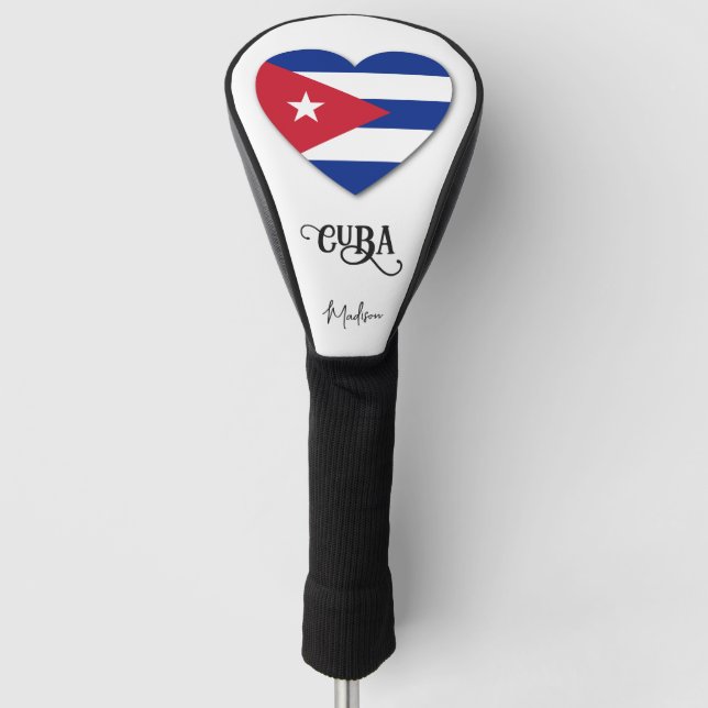 Custom Name Cuba Love Golf Head Cover (Front)