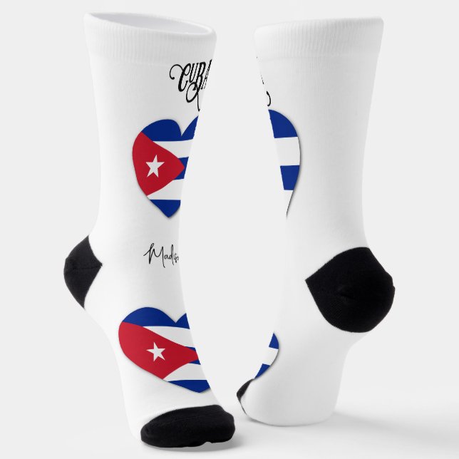 Custom Name Cuba Love Socks (Angled)