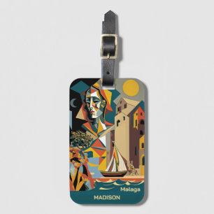 Custom Name Cubist Malaga Luggage Tag