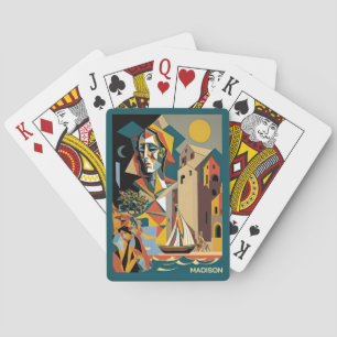 Custom Name Cubist Malaga Poker Cards