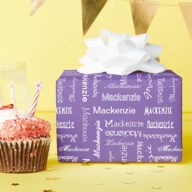 Custom Name & Custom Color Wrapping Paper (Birthday Party)