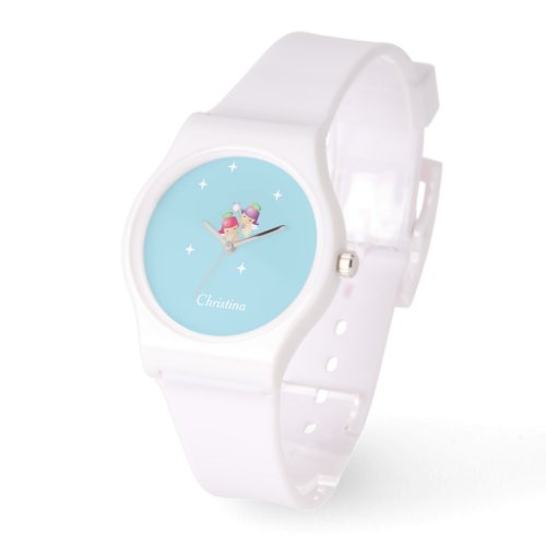 Custom name cute angels on blue watch