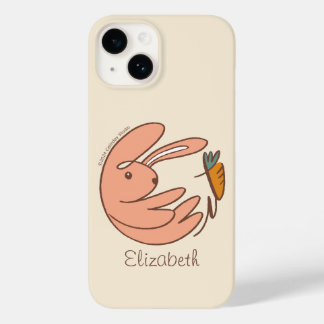 Custom Name Cute Bunny and Carrot Animal Art Case-Mate iPhone 14 Case