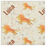 Custom Name Cute Cartoon Lion Kids Printed Fabric