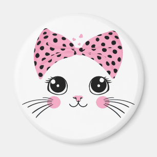 Custom Name Cute Cat Face Magnet