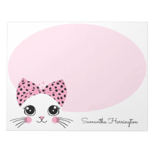 Custom Name Cute Cat Face Notepad