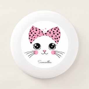 Custom Name Cute Cat Face Wham-O Frisbee