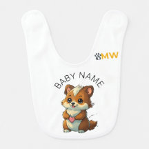 Custom [Name] Cute Chibi Animal Baby Bib - Pet Lov