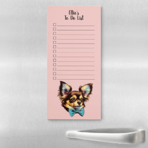 Custom Name Cute Chihuahua Dog To Do List Magnetic Notepad