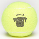 Custom Name Cute Dog Tennis Balls<br><div class="desc">Adorable labrador retriever dog design to make you smile.
Customize by changing the name.</div>