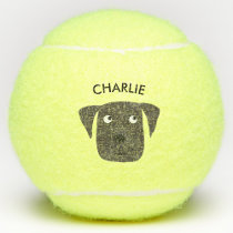 Custom Name Cute Dog Tennis Balls