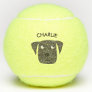 Custom Name Cute Dog Tennis Balls