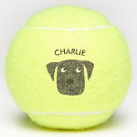 Custom Name Cute Dog Tennis Balls<br><div class="desc">Adorable labrador retriever dog design to make you smile.  Customize by changing the name.  Original art by Nic Squirrell.</div>