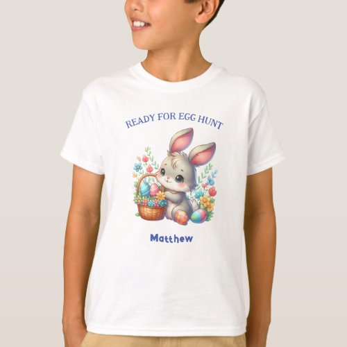 Custom name cute Easter bunny  T_Shirt