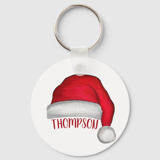 Custom Name Cute Funny Holiday Christmas Keychain (Front)