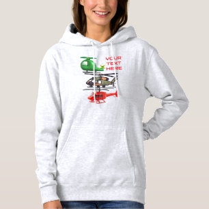Custom Name Cute Helicopters Trio Aviation Pattern Hoodie