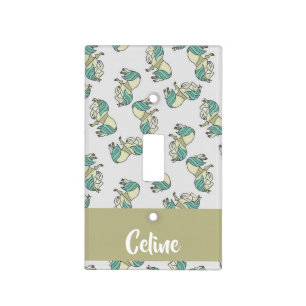 Custom name cute horses pattern light switch cover
