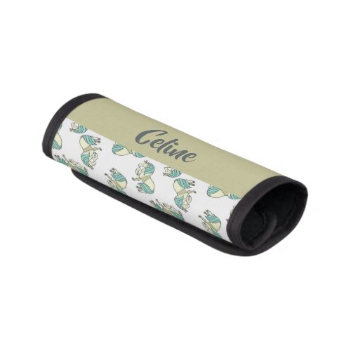 Custom name cute horses pattern luggage handle wrap