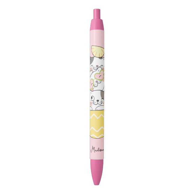Custom Name Cute Kittens Pen (Front Vertical)