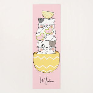 Custom Name Cute Kittens Yoga Mat