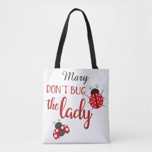 Custom Name Cute Ladybug Tote bag