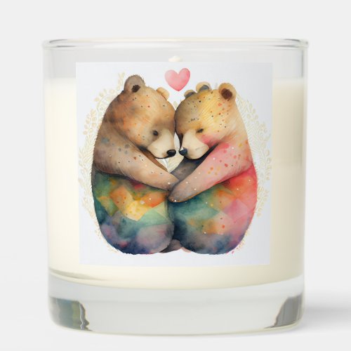 Custom Name Cute Little Bears sending Love Scented Candle
