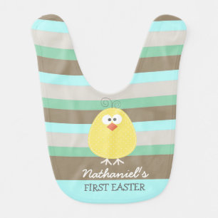 Custom Name Cute Little Chickie First Easter Bib